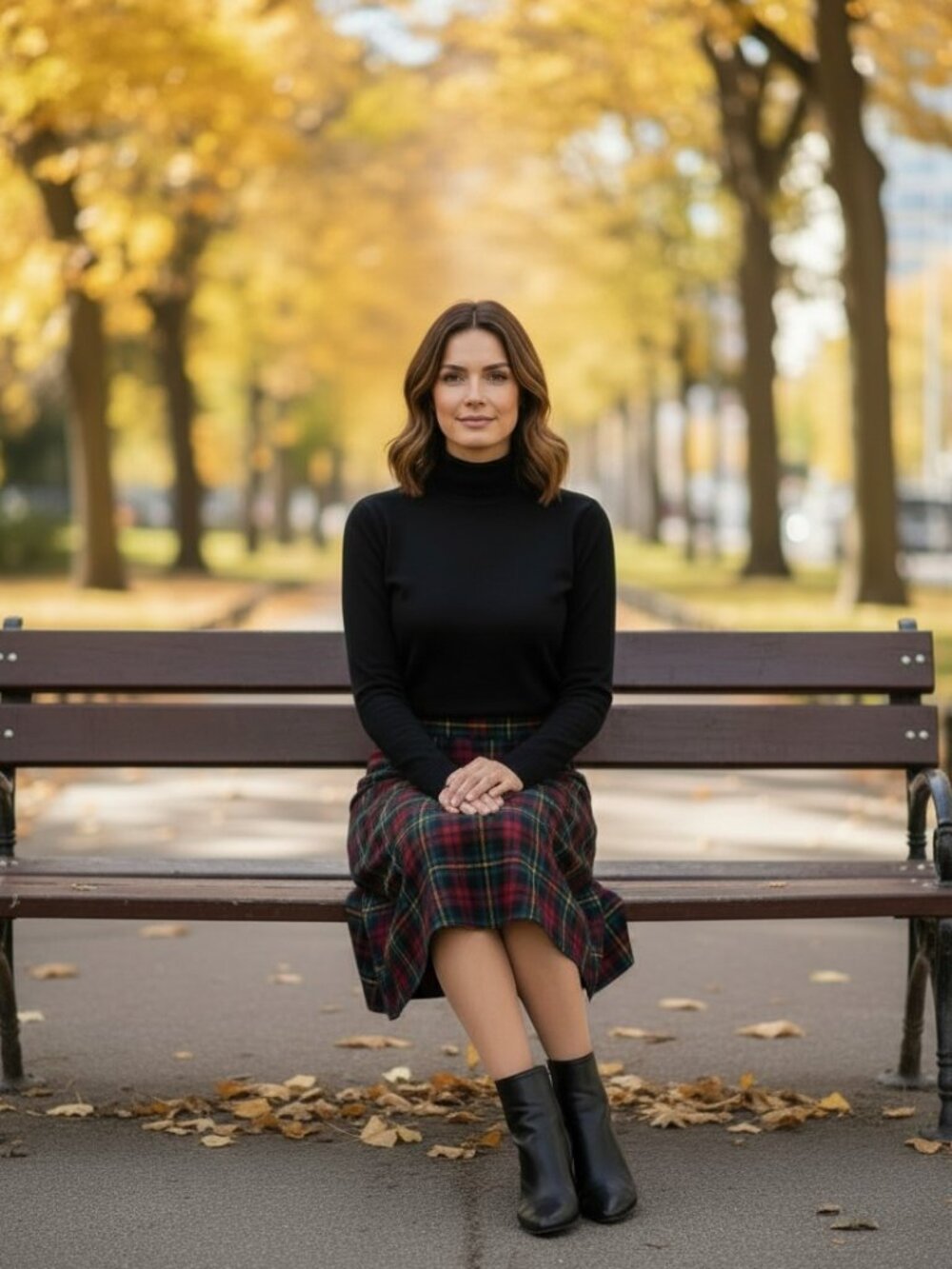 Vintage Pendleton Tartan Red Plaid Skirt Wool 70s Size 8